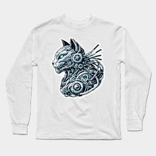 The Fusion of Feline and Machine Long Sleeve T-Shirt